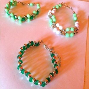 These are beautiful beaded handmade bracelets.